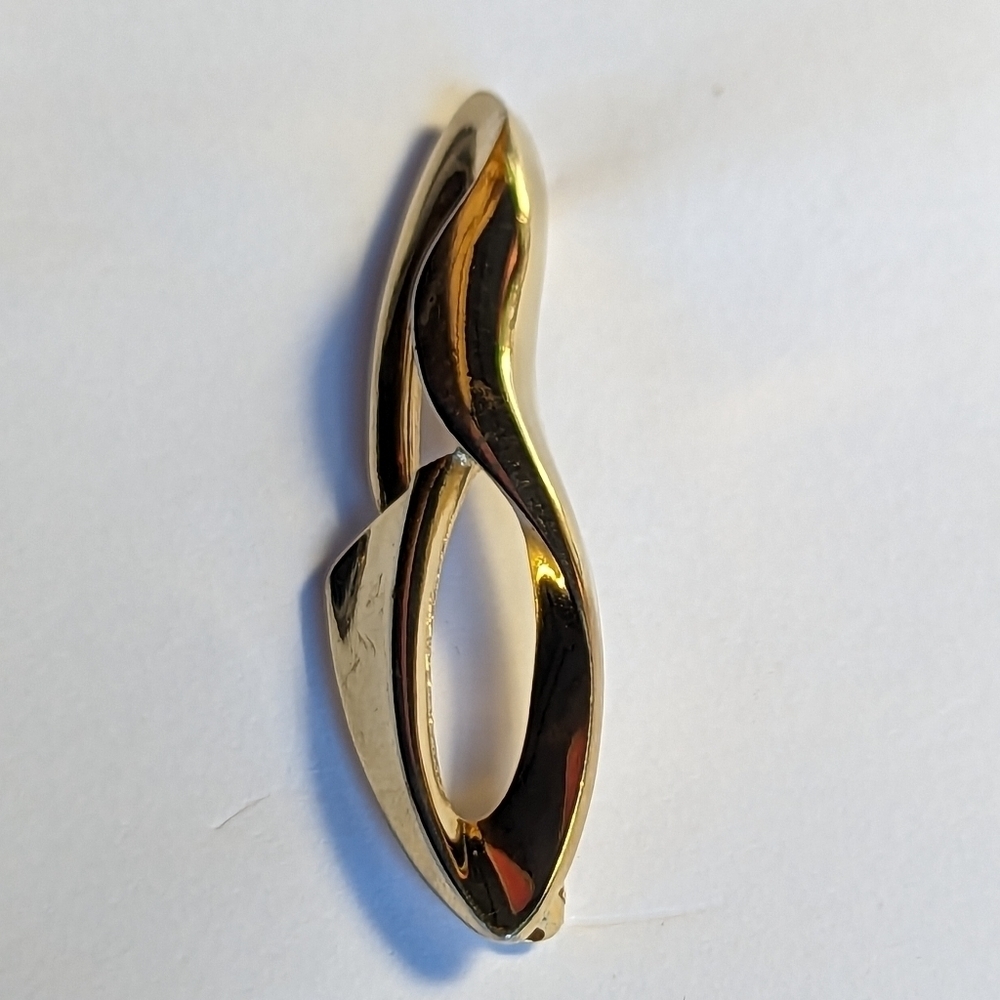 Vintage Gold Tone Brooch Pin design abstract